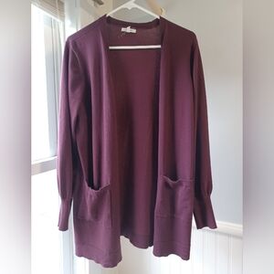 Maurice's Eggplant Purple Cardigan Sweater Size Large